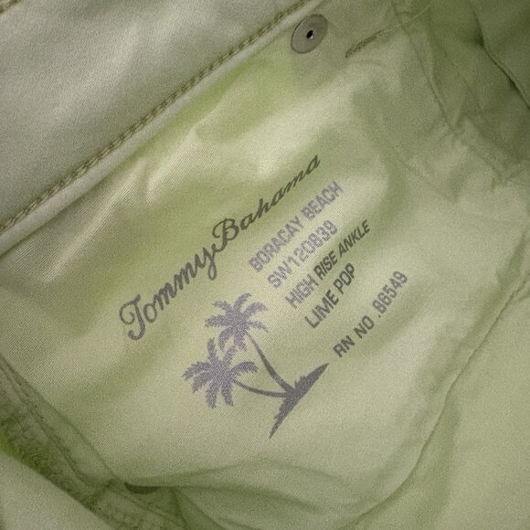 Tommy Bahama Women 6 Lime Pop Boracay Beach High Rise Ankle Jeans NWT - Picture 13 of 16